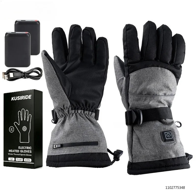 New Heated Gloves for Men Women 6000mAh Rechargeable Electric Heating Gloves Skiing Snowboarding Hiking Motorcycle Gloves