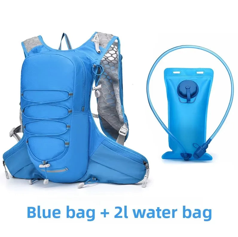 Hydration Running Backpack Lightweight Waterproof Hiking Vest Pack Reflective Strip Multi‑Pocket for Cycling Trail Running Outdo