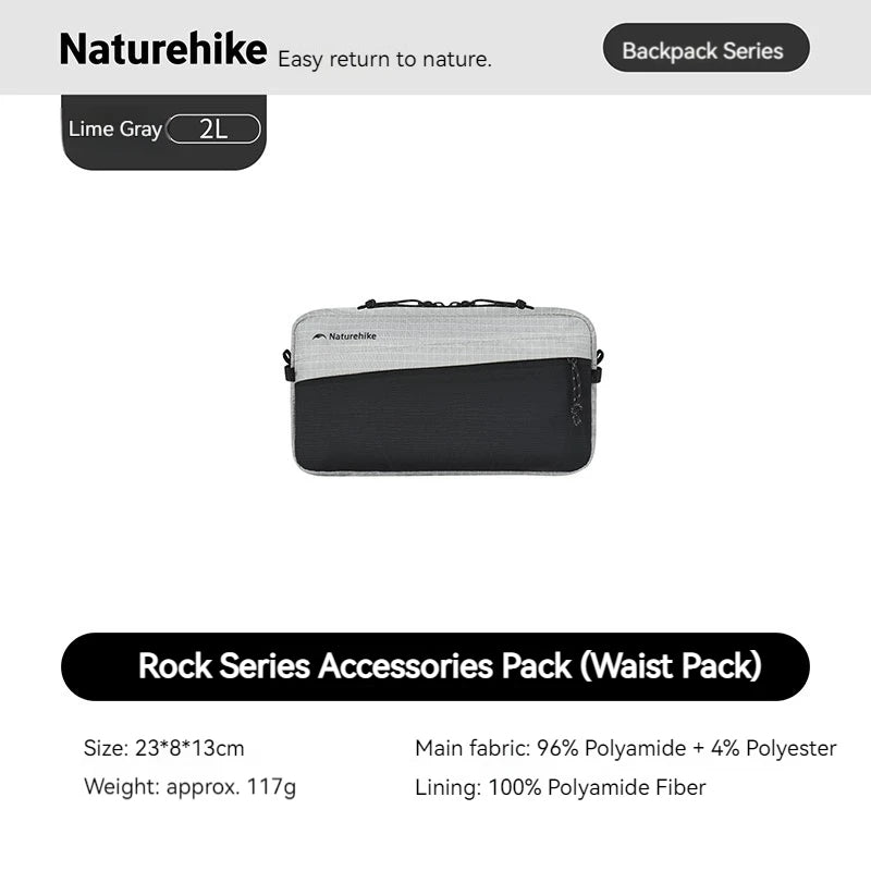 Naturehike Rock Series Backpack Accessory Pack Polyamide DIY Outdoor Hiking Equipment Phone Pouch Crossbody Waist Bag Water Bot