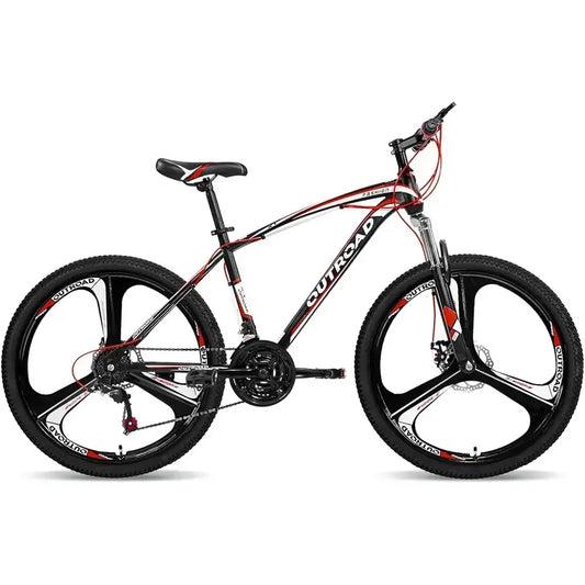26 7/21-Speed Mountain Bike, High-Carbon Steel Frame, Dual Disc/V Brakes, Adjustable Seat for Men & Women