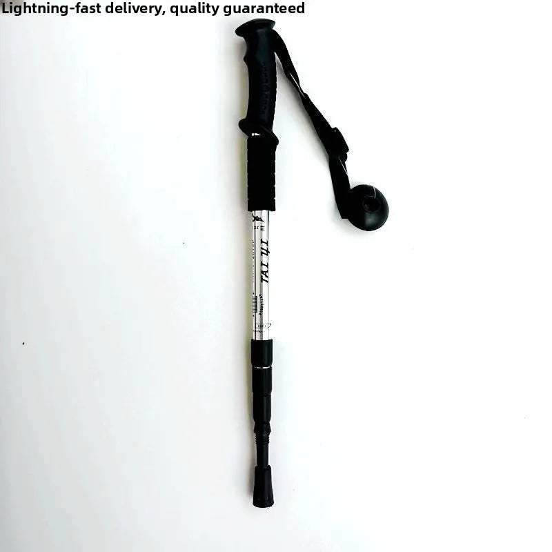 Ultra-Light Titanium Alloy Hiking Cane Anti-Slip Mountain Climbing Stick Outdoor Travel Walking Stick Shock Absorption System
