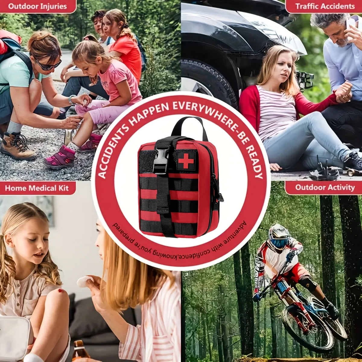 150pcs Universal First Aid Kit for Home, Travel, Outdoor & Emergency. Compact & Complete. Fast Delivery!