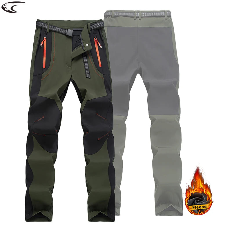 LNGXO Thick Warm Fleece Winter Pants Women Waterproof Hiking Trekking Camping Skiing Soft Shell Pants Outdoor Windproof Trousers