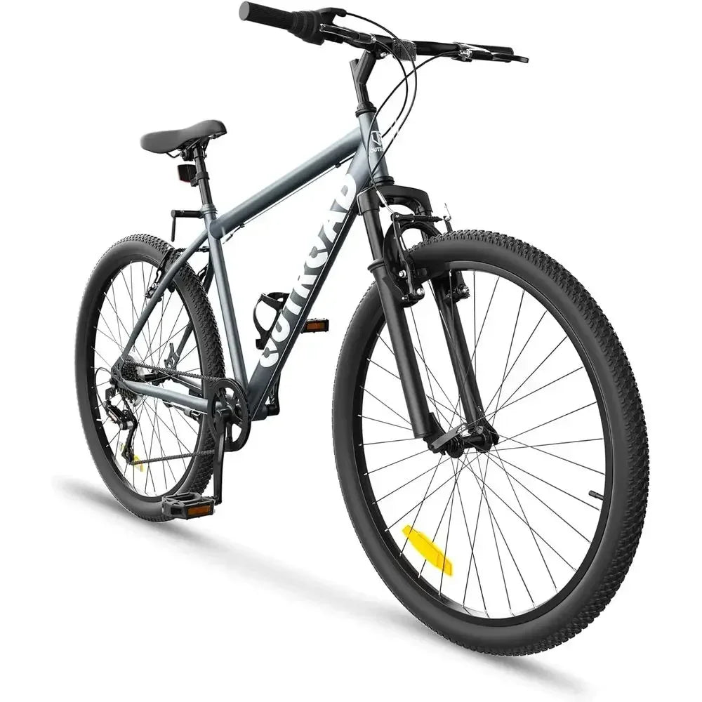 26 Hardtail Mountain Bikes, 7-Speed Drivetrain, Front Suspension, Wide-Wheel Commuter Bikes, Dual Disc Brakes