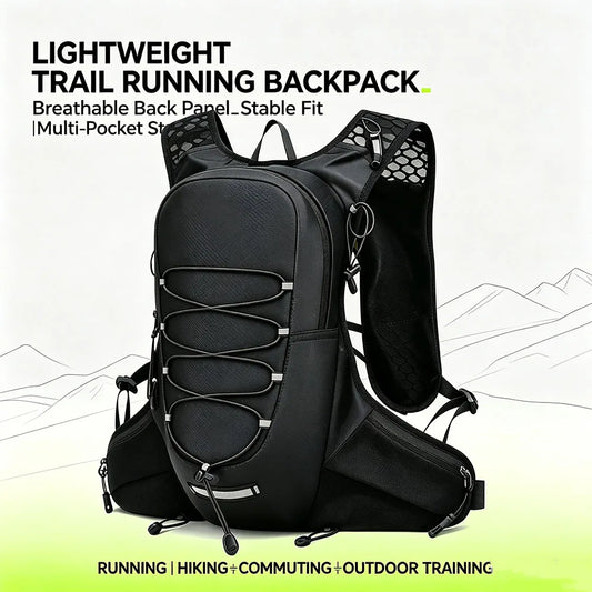 Hydration Running Backpack Lightweight Waterproof Hiking Vest Pack Reflective Strip Multi‑Pocket for Cycling Trail Running Outdo