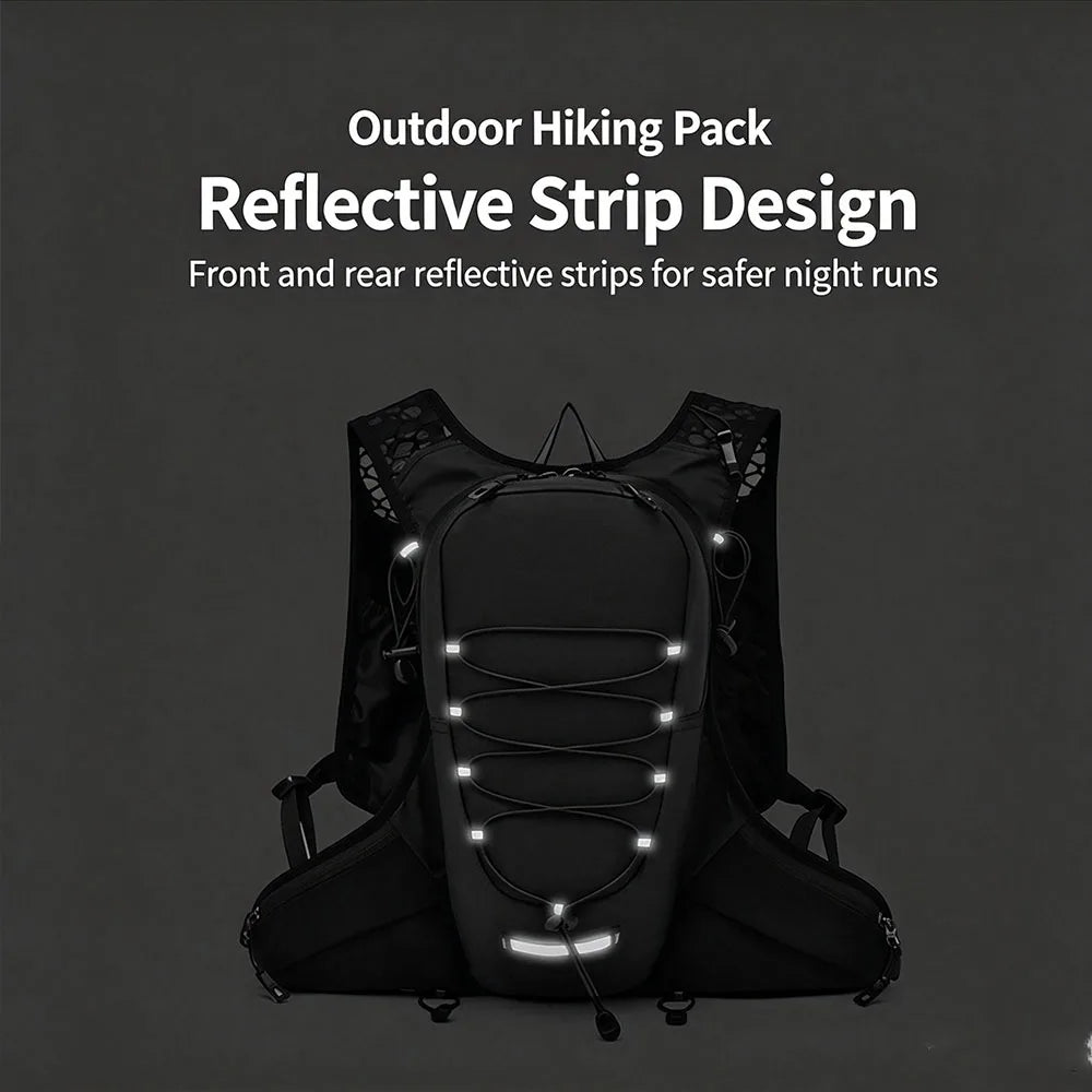 Hydration Running Backpack Lightweight Waterproof Hiking Vest Pack Reflective Strip Multi‑Pocket for Cycling Trail Running Outdo
