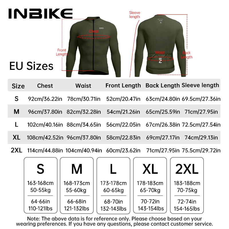 INBIKE Winter Cycling Jersey for Men Fleece Lined Thermal Fleece Bike Top for Cool Weather Road Mountain Road Bicycle Clothing