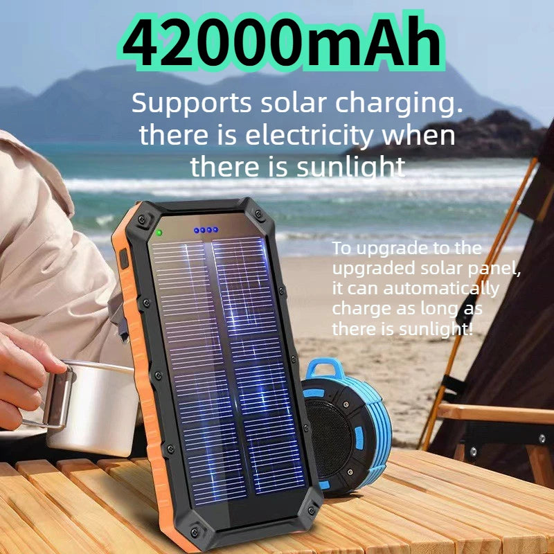 50000mAH 30000mAh Solar Power Bank 5V USB Output Portable Outdoor Camping Sun Power For IPhone Android