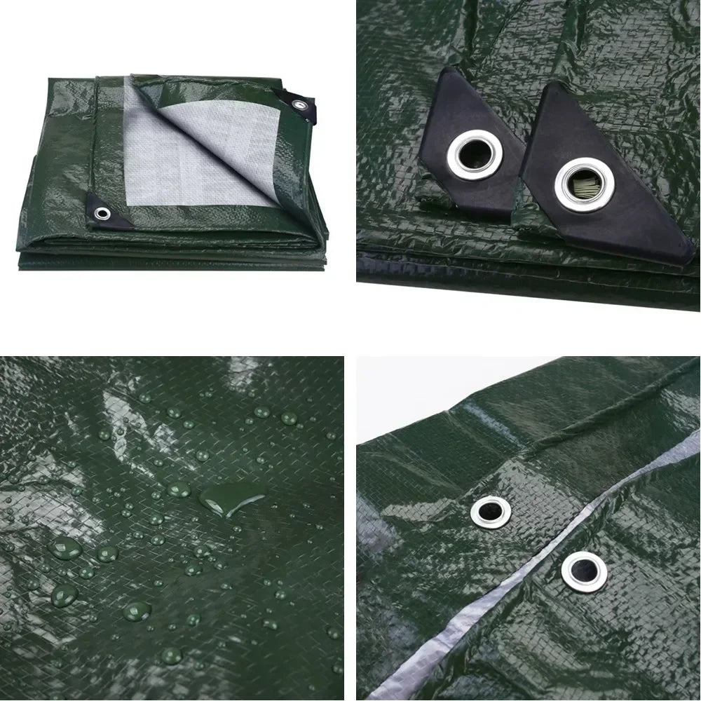 Waterproof Sunshade Tarp Multipurpose Protective Cover for Emergency Rain Shelter Camping Tent Large Tarpaulin with Eyelets