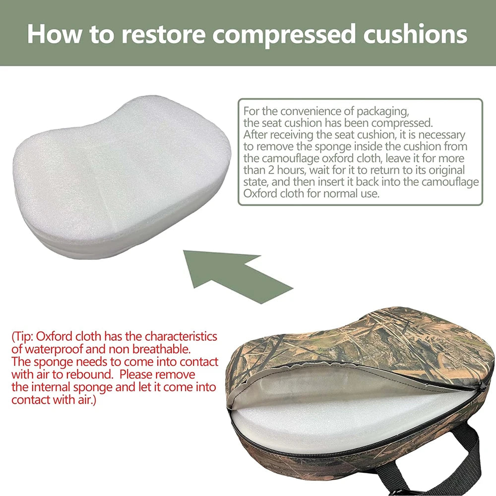 Hunting Seat Cushion Portable Camping Cushion Thickening Lightweight Outdoor Tactical Cushion Waterproof Sponge Dirty Proof Pad
