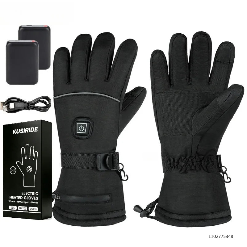 New Heated Gloves for Men Women 6000mAh Rechargeable Electric Heating Gloves Skiing Snowboarding Hiking Motorcycle Gloves