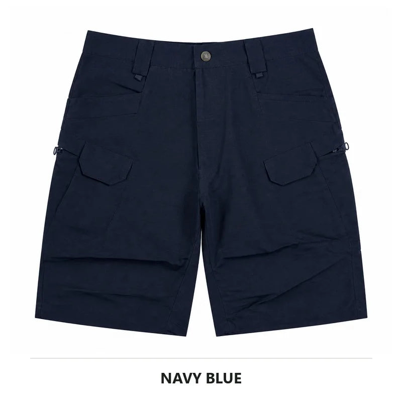 IX7 Men Tactical Cargo Shorts Summer Waterproof Multi Pocket Urban Outdoor Hiking Camping Workwear Plus Size Shorts