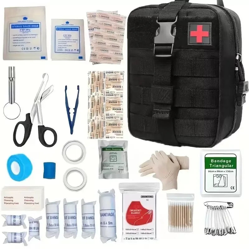 150pcs Universal First Aid Kit for Home, Travel, Outdoor & Emergency. Compact & Complete. Fast Delivery!