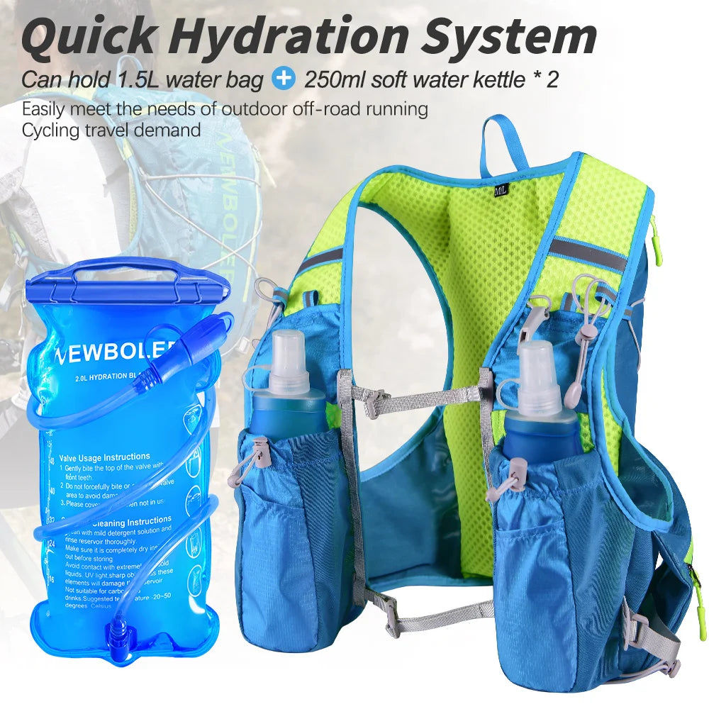 NEWBOLER Running Hydrating Vest Backpack  Cycling Hydration Vest Running Backpack Hiking Marathon Hydrating Bicycle Sports Vest