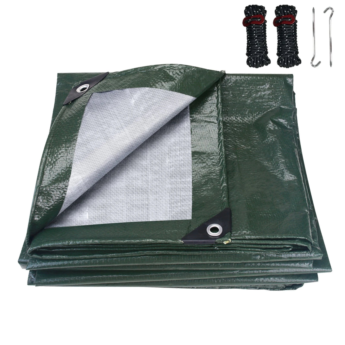 Waterproof Sunshade Tarp Multipurpose Protective Cover for Emergency Rain Shelter Camping Tent Large Tarpaulin with Eyelets