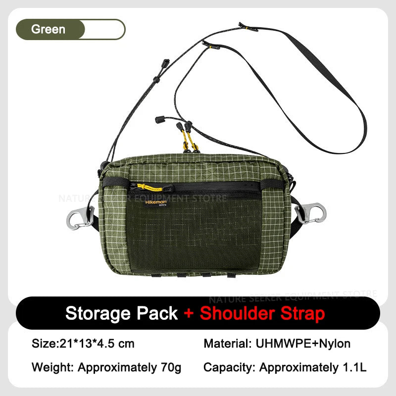 HIKEMAN Dyneema Lumbar Pack MOLLE Outdoor Waist Hip Bag for Travel Hiking Cycling Tactical Bum Bag