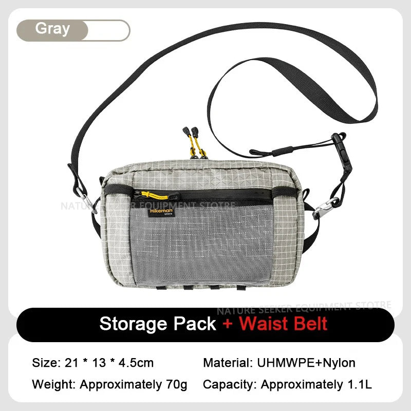 HIKEMAN Dyneema Lumbar Pack MOLLE Outdoor Waist Hip Bag for Travel Hiking Cycling Tactical Bum Bag