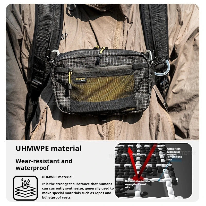 HIKEMAN Dyneema Lumbar Pack MOLLE Outdoor Waist Hip Bag for Travel Hiking Cycling Tactical Bum Bag