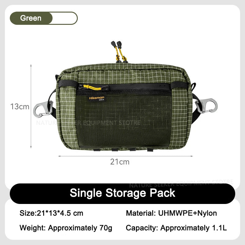 HIKEMAN Dyneema Lumbar Pack MOLLE Outdoor Waist Hip Bag for Travel Hiking Cycling Tactical Bum Bag