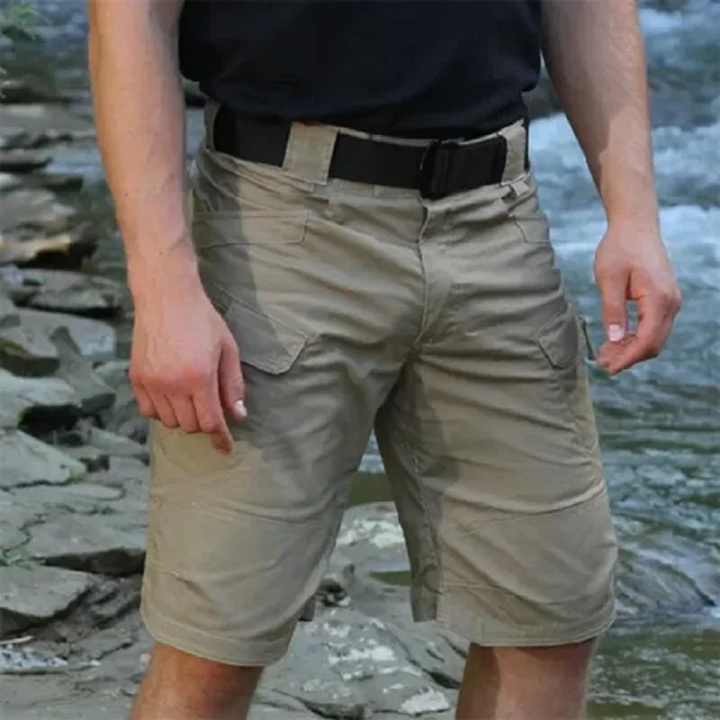 IX7 Men Tactical Cargo Shorts Summer Waterproof Multi Pocket Urban Outdoor Hiking Camping Workwear Plus Size Shorts