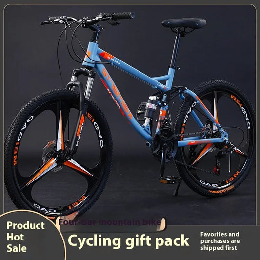 26 Inch Mountain Bike for Students Double Shock Absorption Variable Speed Off-Road Bicycle Adult Lightweight Commuter