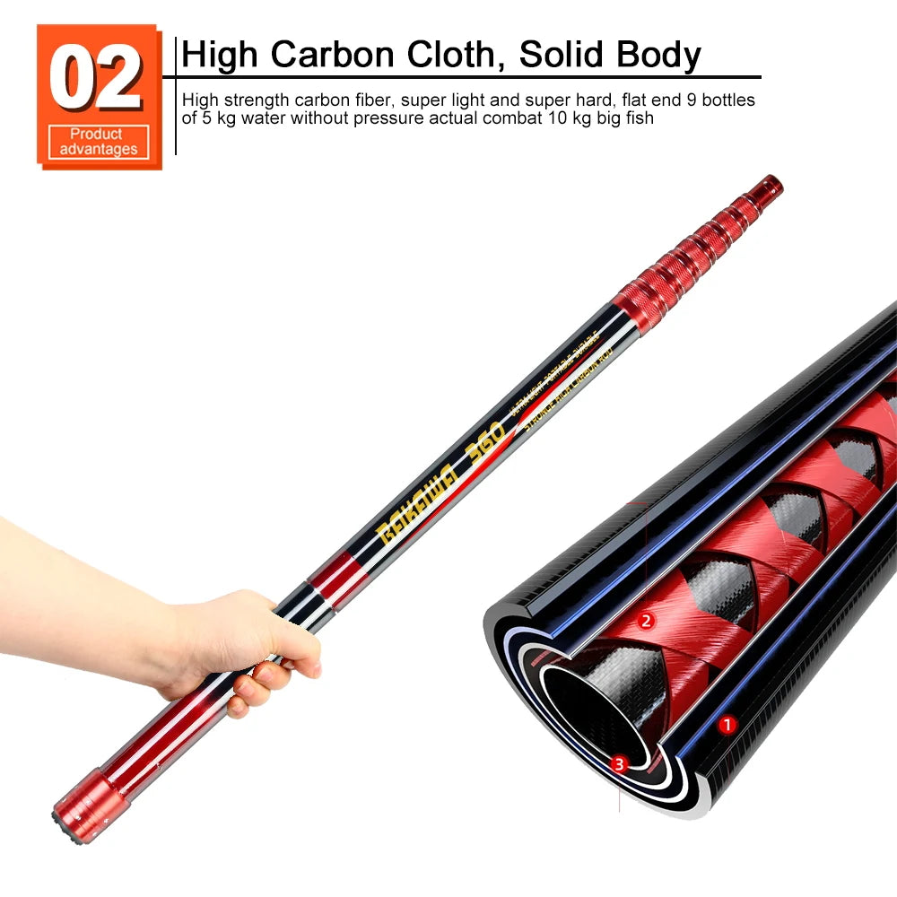 Folding Fishing Landing Hand Nets 3.0M 4.0M Telescoping Flip Pole Lightweight Carp Carbon Fiber  Folding Fly Tools Dip Net