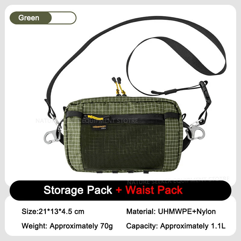 HIKEMAN Dyneema Lumbar Pack MOLLE Outdoor Waist Hip Bag for Travel Hiking Cycling Tactical Bum Bag