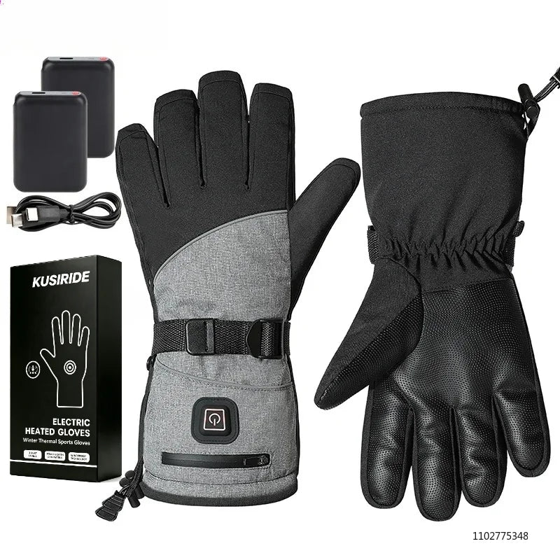 New Heated Gloves for Men Women 6000mAh Rechargeable Electric Heating Gloves Skiing Snowboarding Hiking Motorcycle Gloves
