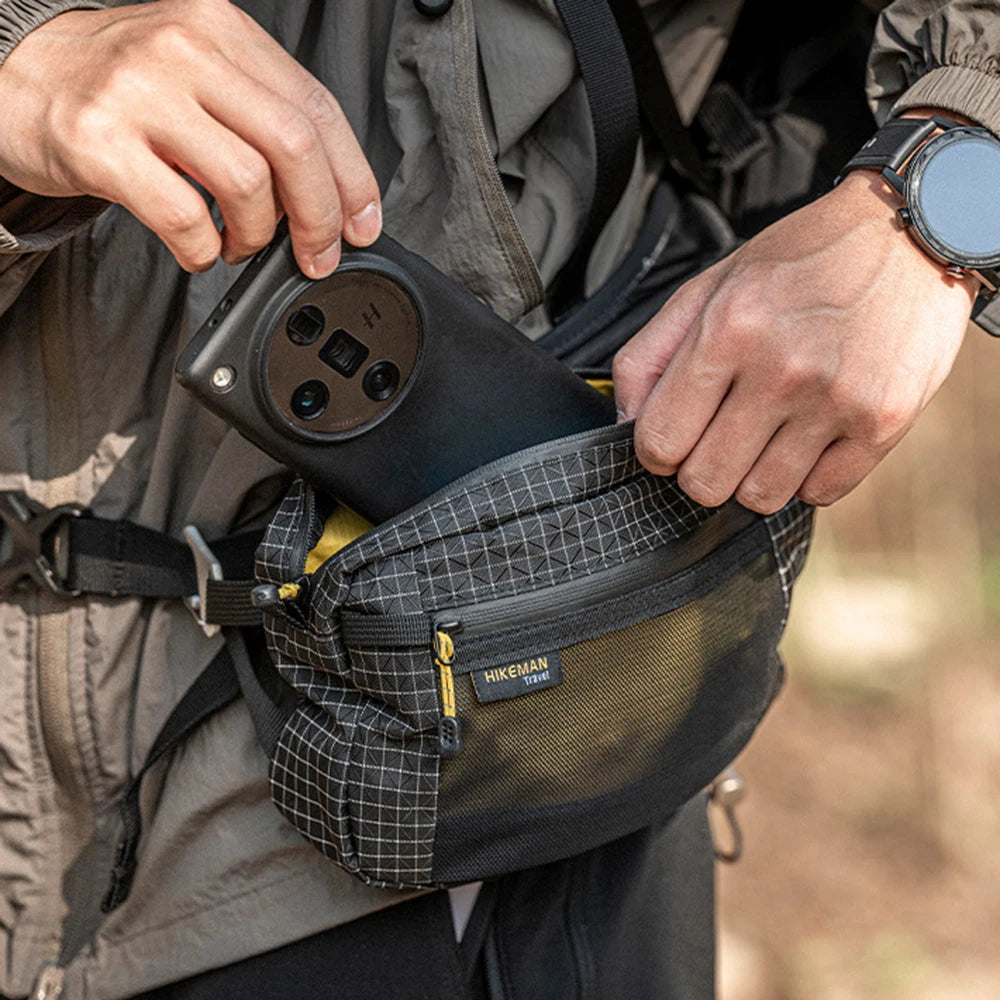 HIKEMAN Dyneema Lumbar Pack MOLLE Outdoor Waist Hip Bag for Travel Hiking Cycling Tactical Bum Bag