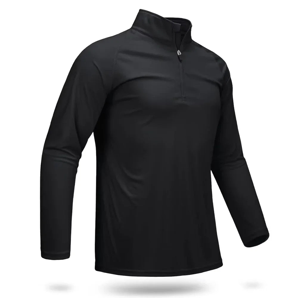 TACVASEN UPF 50+ T-Shirts Men's 1/4 Zip UV Protection Long Sleeve T-Shirts Fishing Hiking Performance Tee Shirts Pullover Tops