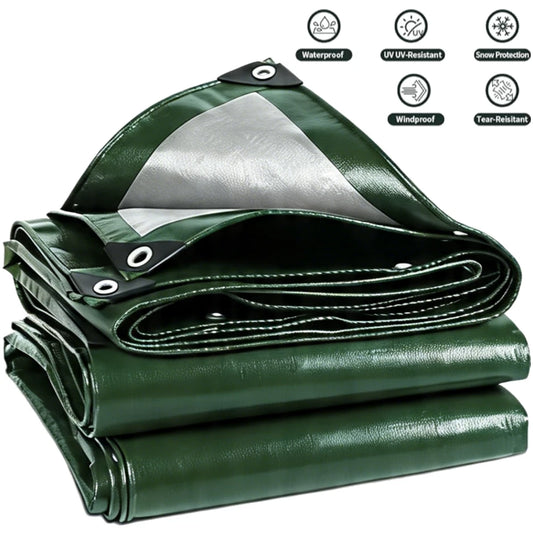 Waterproof Sunshade Tarp Multipurpose Protective Cover for Emergency Rain Shelter Camping Tent Large Tarpaulin with Eyelets
