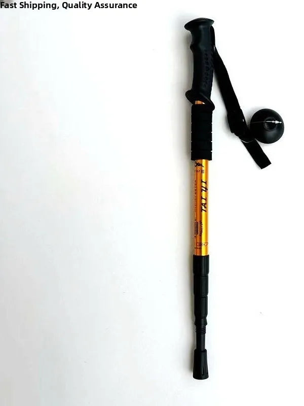 Ultra-Light Titanium Alloy Hiking Cane Anti-Slip Mountain Climbing Stick Outdoor Travel Walking Stick Shock Absorption System