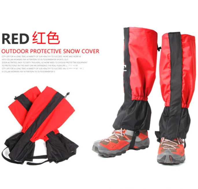 Adult Extended‑Length Waterproof Leg Gaiters Anti‑Snow Sandproof Boot Leg Covers for Hiking Desert Mountaineering Skiing