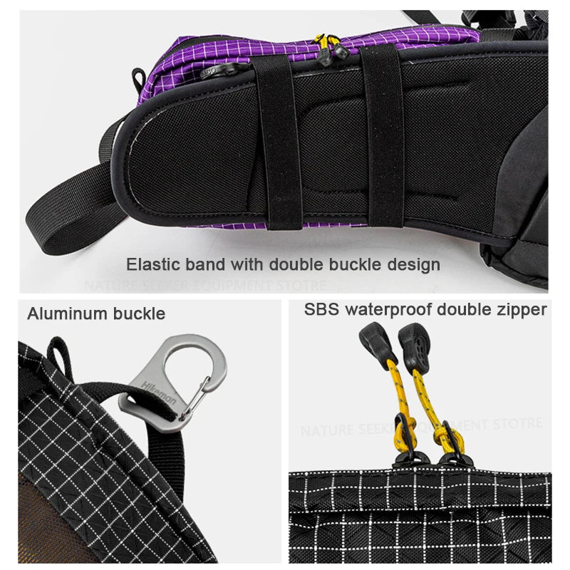 HIKEMAN Dyneema Lumbar Pack MOLLE Outdoor Waist Hip Bag for Travel Hiking Cycling Tactical Bum Bag