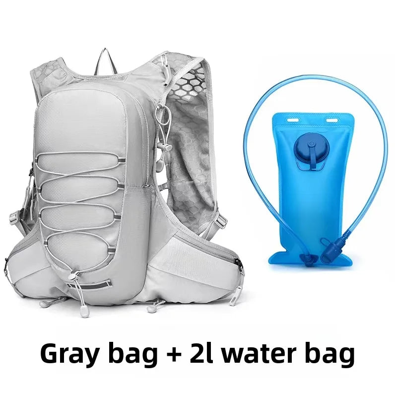 Hydration Running Backpack Lightweight Waterproof Hiking Vest Pack Reflective Strip Multi‑Pocket for Cycling Trail Running Outdo