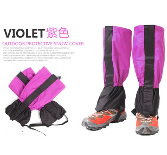 Adult Extended‑Length Waterproof Leg Gaiters Anti‑Snow Sandproof Boot Leg Covers for Hiking Desert Mountaineering Skiing