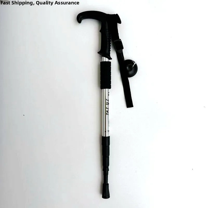 Ultra-Light Titanium Alloy Hiking Cane Anti-Slip Mountain Climbing Stick Outdoor Travel Walking Stick Shock Absorption System