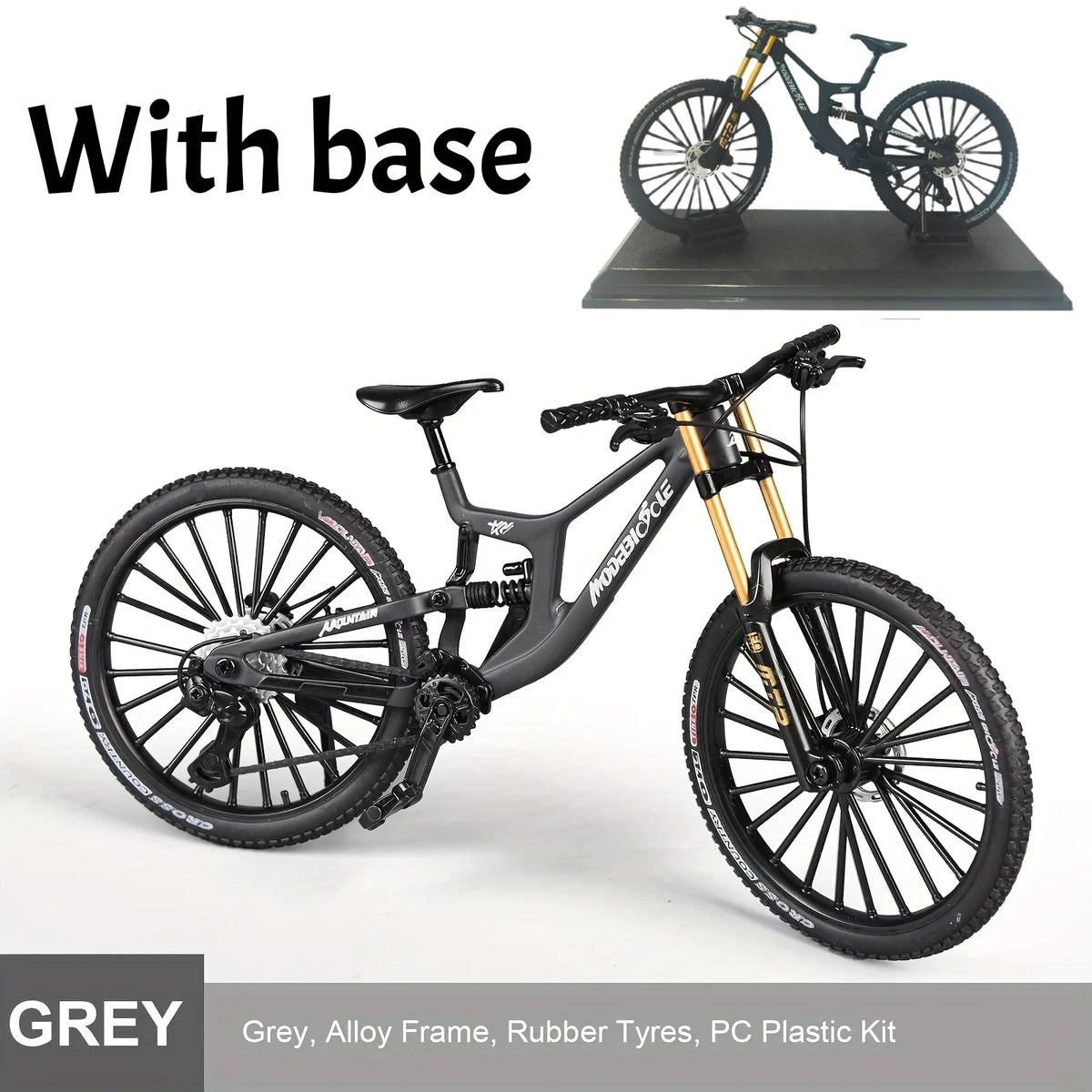 European bikes 1:8 Alloy Mountain Bike Model With Base Features Realistic Gears Dual Suspension Perfect for Cycling Enthusiasts