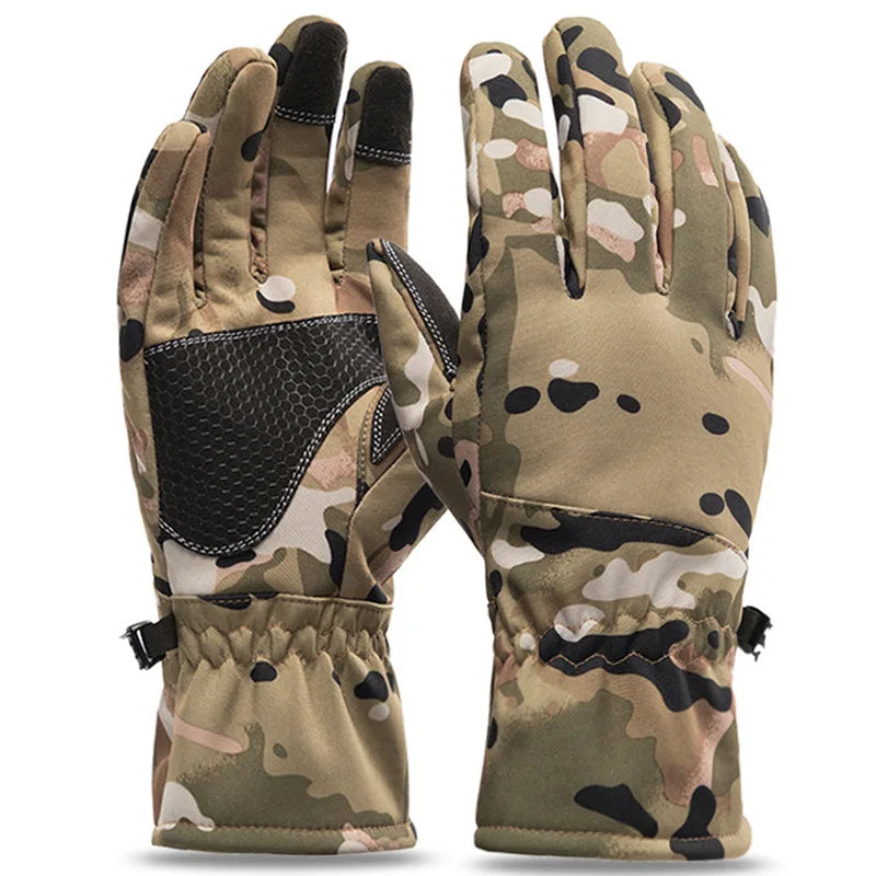Tactics Outdoors Glove Camo Hunting Warm Non-Slip Fishing Gloves Waterproof Touch Screen Winter Ski Camping Cycling Sport Gloves
