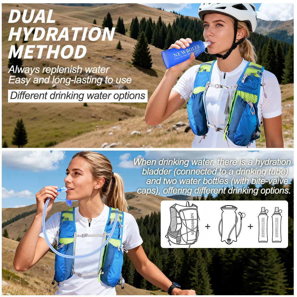 NEWBOLER Running Hydrating Vest Backpack  Cycling Hydration Vest Running Backpack Hiking Marathon Hydrating Bicycle Sports Vest