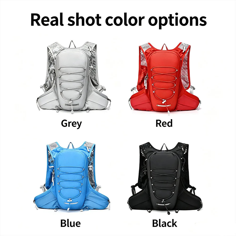 Hydration Running Backpack Lightweight Waterproof Hiking Vest Pack Reflective Strip Multi‑Pocket for Cycling Trail Running Outdo
