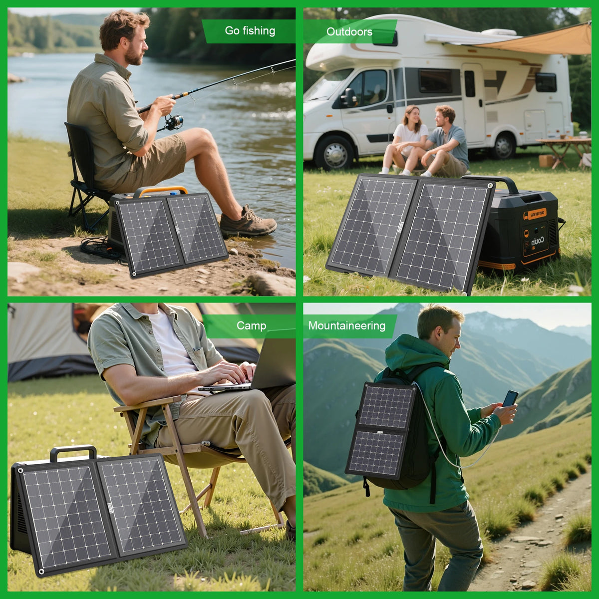 Foldable Solar Panel 15W with 5V/3A USB Type-C Output Portable Solar Charger for Phone Backpacking Camping Hiking