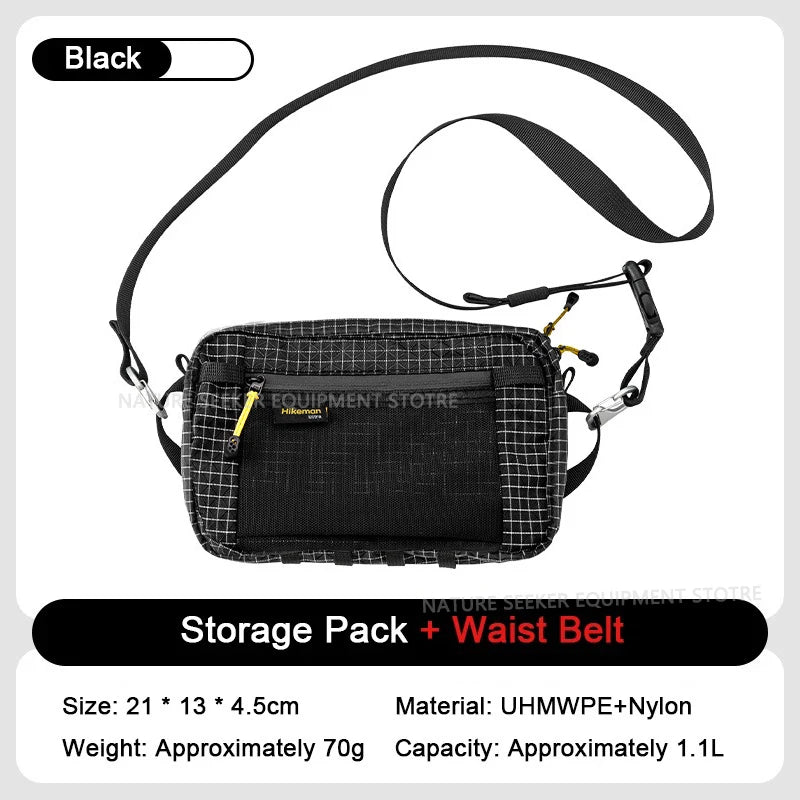 HIKEMAN Dyneema Lumbar Pack MOLLE Outdoor Waist Hip Bag for Travel Hiking Cycling Tactical Bum Bag