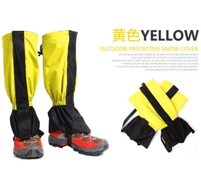 Adult Extended‑Length Waterproof Leg Gaiters Anti‑Snow Sandproof Boot Leg Covers for Hiking Desert Mountaineering Skiing
