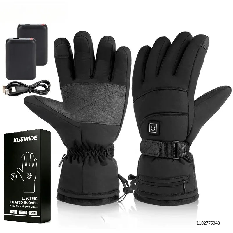 New Heated Gloves for Men Women 6000mAh Rechargeable Electric Heating Gloves Skiing Snowboarding Hiking Motorcycle Gloves