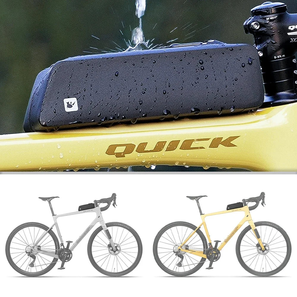 Rhinowalk Bike Top Tube Bag Reflective Aerodynamic Waterproof  Frame Pack Screw Or Strap Mount For MTB Road Gravel Bicycle
