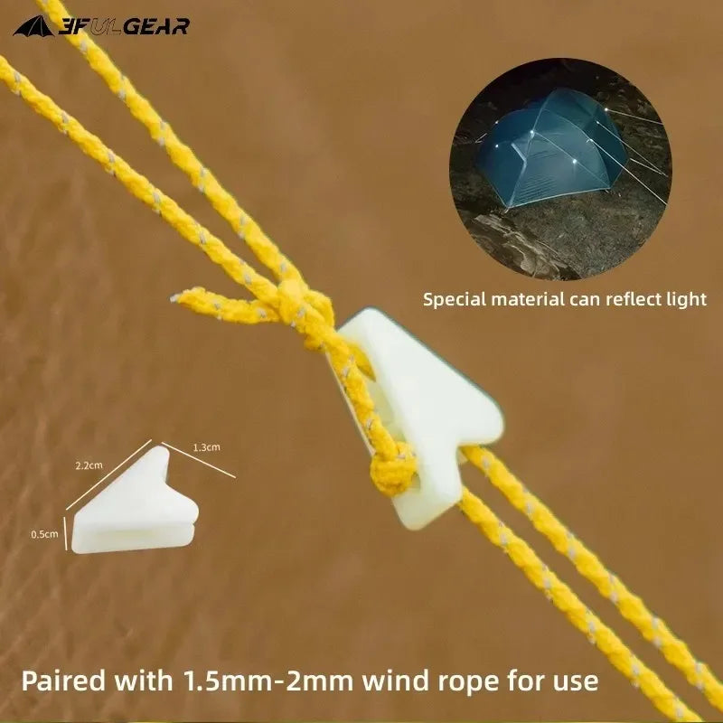 3F UL GEAR Outdoor Tent Reflective Rope With 10 Free Buttons 1.5MM 20 Meters Hiking Camping Nylon UHMWPE Windproof Rope Durable