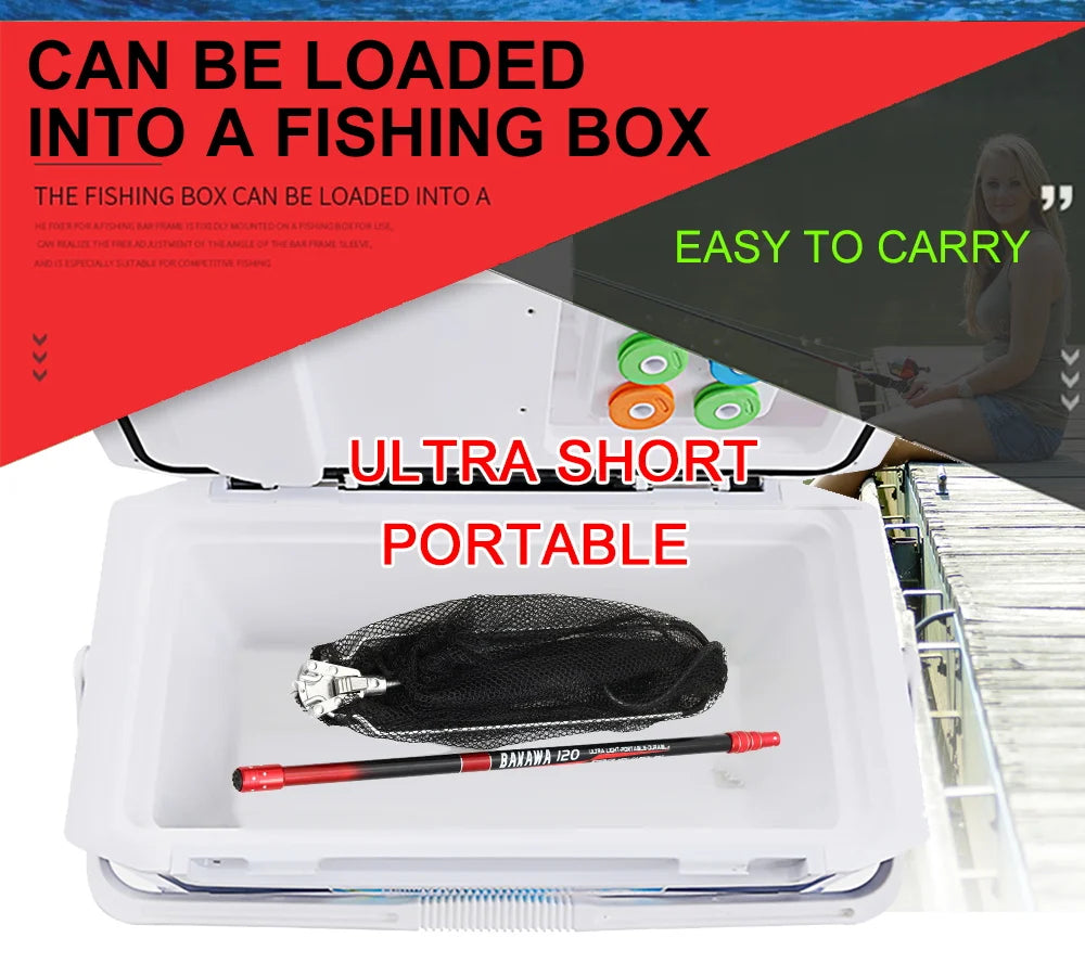 Folding Fishing Landing Hand Nets 3.0M 4.0M Telescoping Flip Pole Lightweight Carp Carbon Fiber  Folding Fly Tools Dip Net