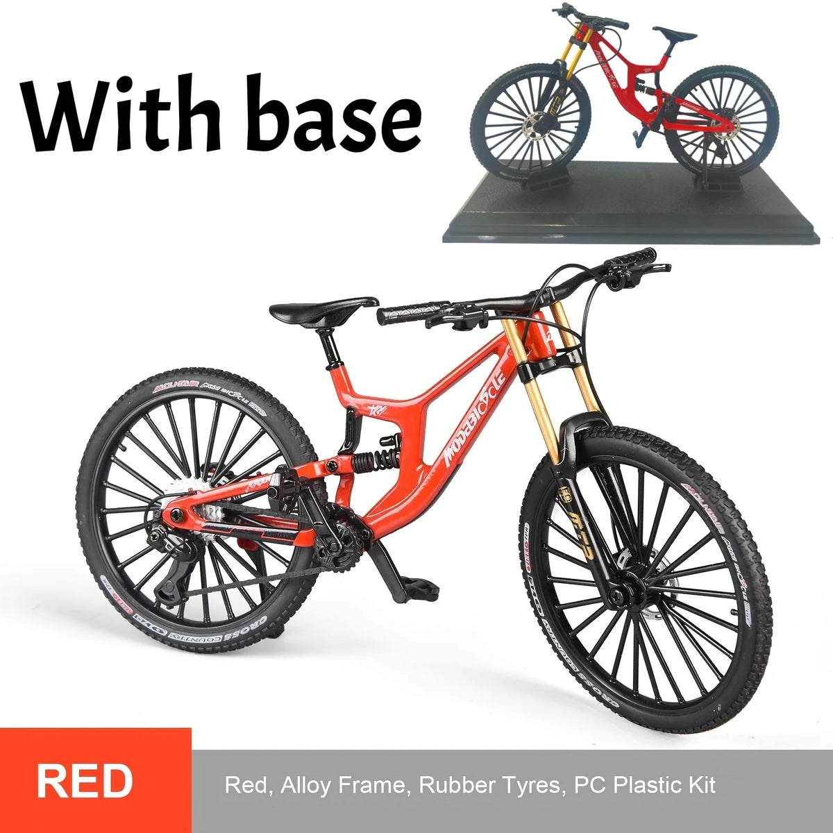 European bikes 1:8 Alloy Mountain Bike Model With Base Features Realistic Gears Dual Suspension Perfect for Cycling Enthusiasts