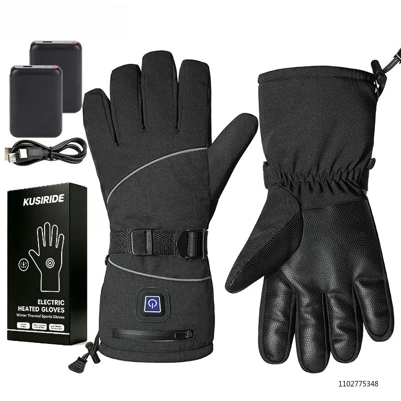 New Heated Gloves for Men Women 6000mAh Rechargeable Electric Heating Gloves Skiing Snowboarding Hiking Motorcycle Gloves